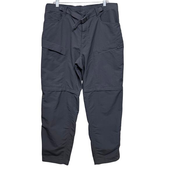 The North Face PARAMOUNT Convertible Pants Men's Size L Grey Belted GORPCORE EUC - Picture 1 of 12